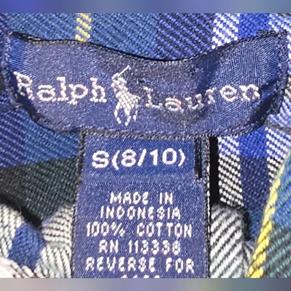 Gently Used-Ralph Lauren-Boys-Flannel Long Sleeve Shirt-Size 8/10-See Pics - Picture 3 of 4